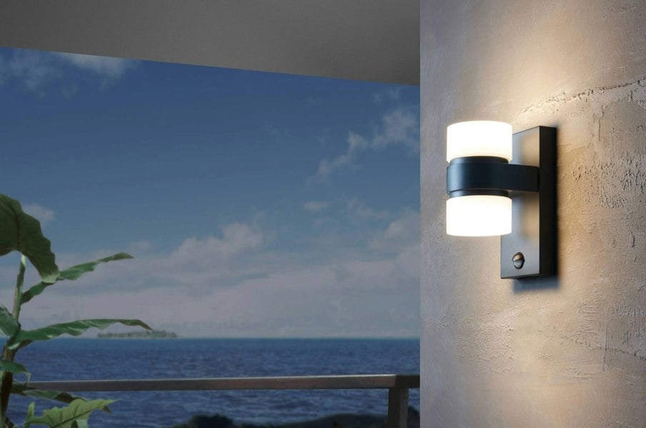 EGLO Atollari 2-Light Modern Exterior Wall Light With Sensor