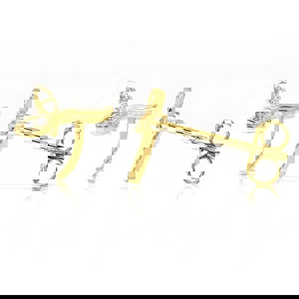 Say It With Winged Initial Earrings - Yellow Gold Plated