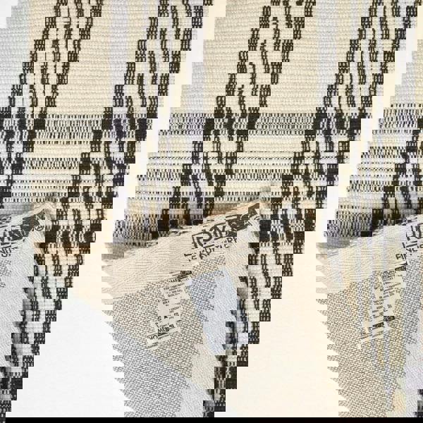 HOMESCAPES Logan Black and White Tartan Check Non-Slip 100% Wool Rug