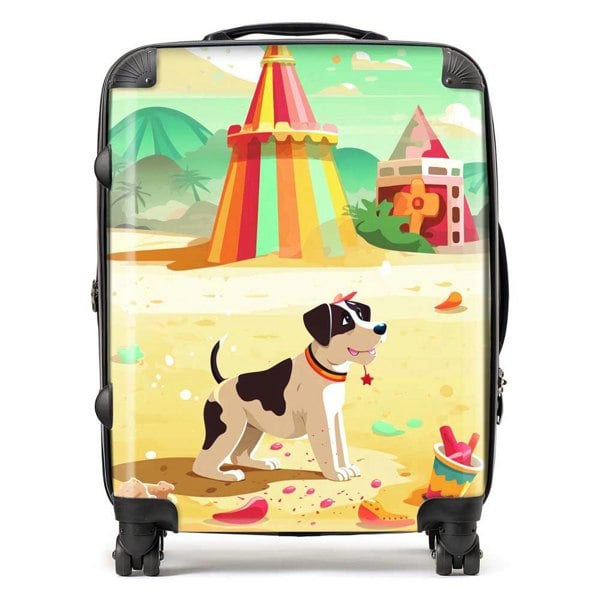 Warren Reed Doggy On A Beach Holiday Suitcase