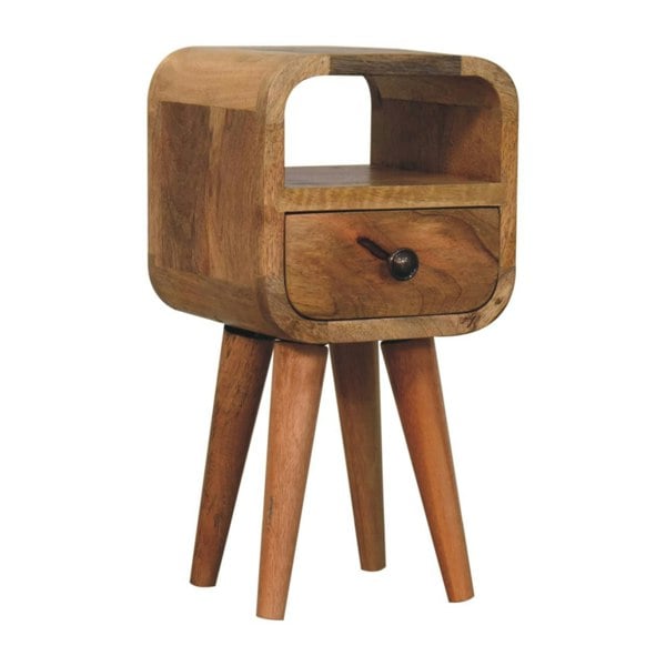 Artisan Furniture Extra Mini Oakish Curve Open Slot Bedside