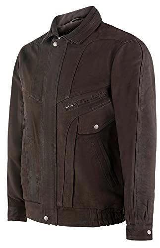 Infinity Leather Mens Leather Bluson Tailored Bomber Jacket