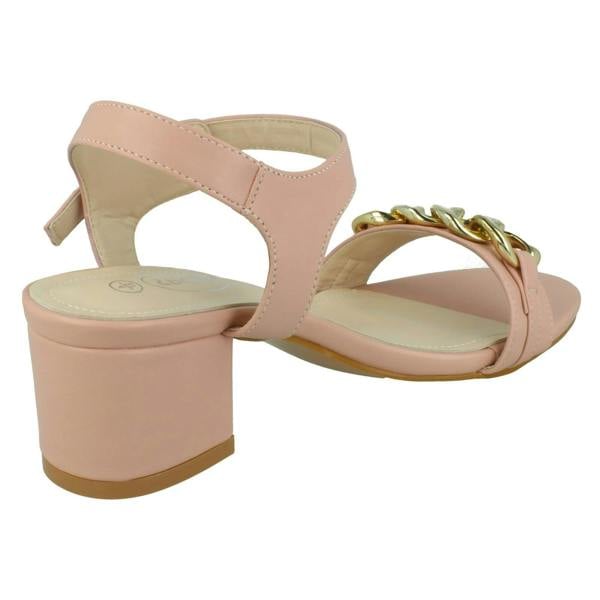 Spot On Ladies Spot On Mid Heel Mule Sandals F12022 - Wide Fit