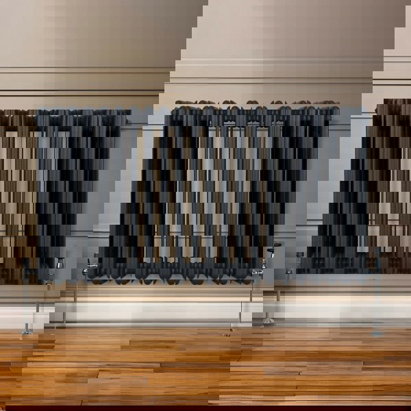 Monstershop Traditional 3 Column Radiator - 600 x 1012mm - Anthracite Grey