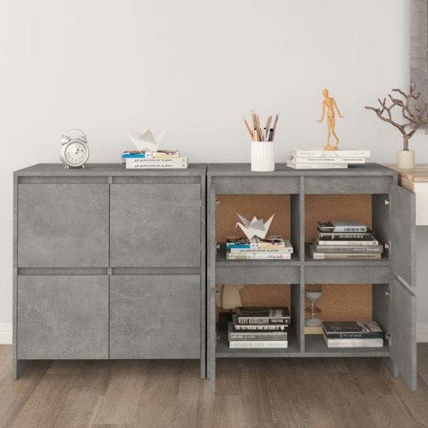 Berkfield Sideboards 2 pcs Concrete Grey 70x41x75 cm Engineered Wood
