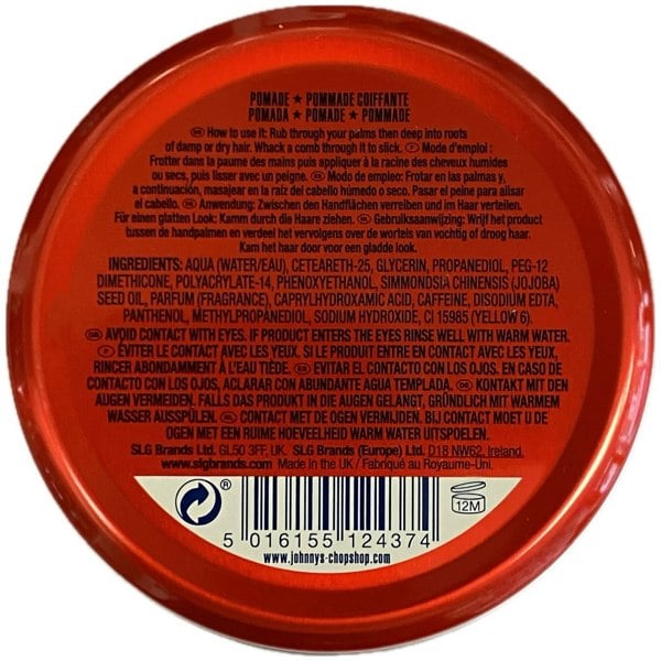 Johnny's Chop Shop Sheen Hair Pomade 75g