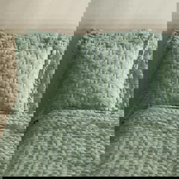 Pineapple Elephant Tamba Leaf Pinsonic Quilted Oxford Pillowcase Pair Green