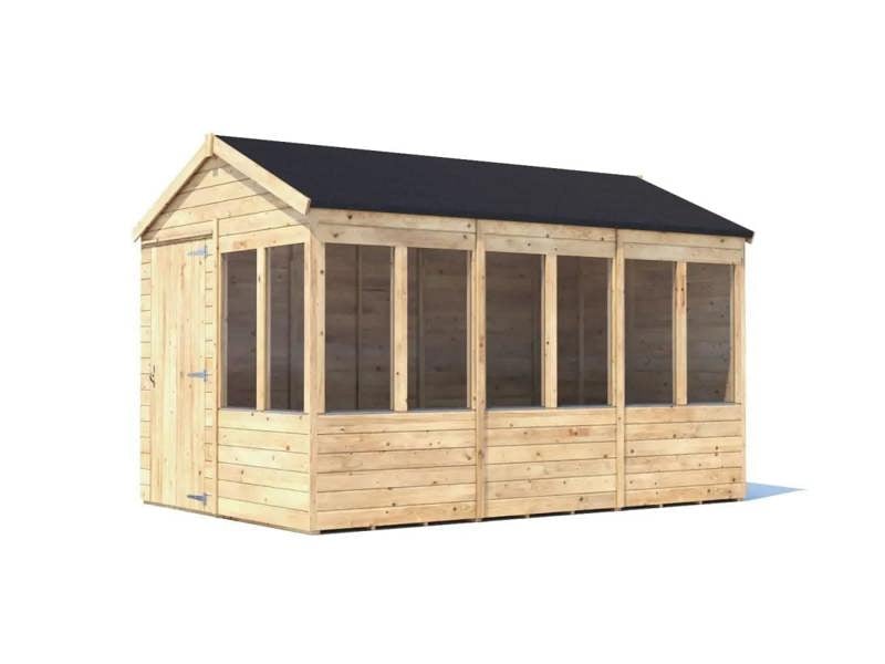 Dunster House Potting Shed Apex Roof W8' x D12' (W2.4m x D3.6m) Superfelt, Overlord Modular