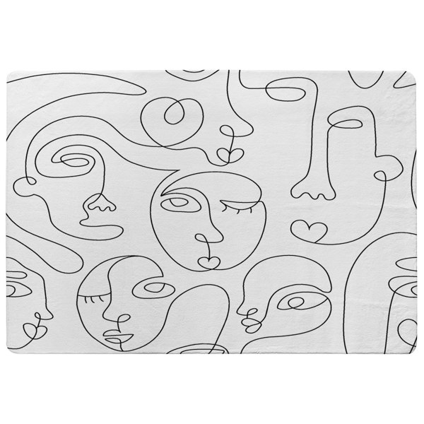 Benjamin Tate Design line drawing of faces (Rug)
