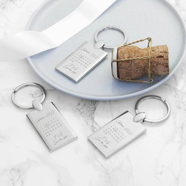 Personalised Special Date Keyring - alternative angle