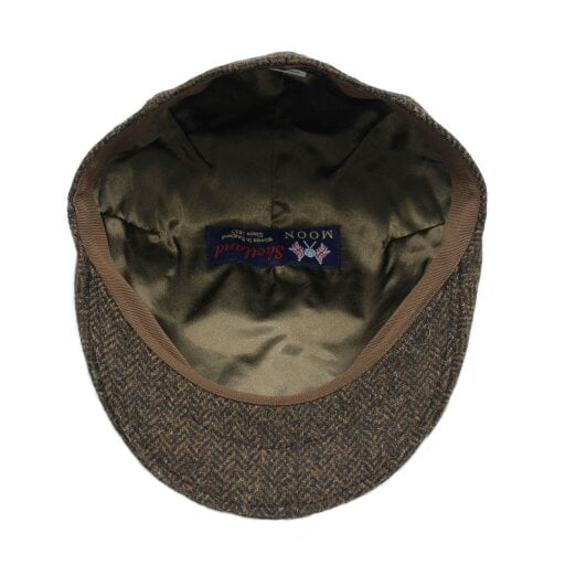 Heather Hats & Accessories British Tweed Wool Flat Cap, Satin Lining, Outdoor Wear, Otter Brown