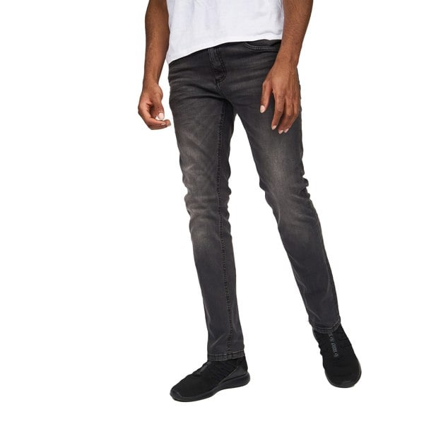 Crosshatch Mens Svelte Stretch Jeans - Dark Grey