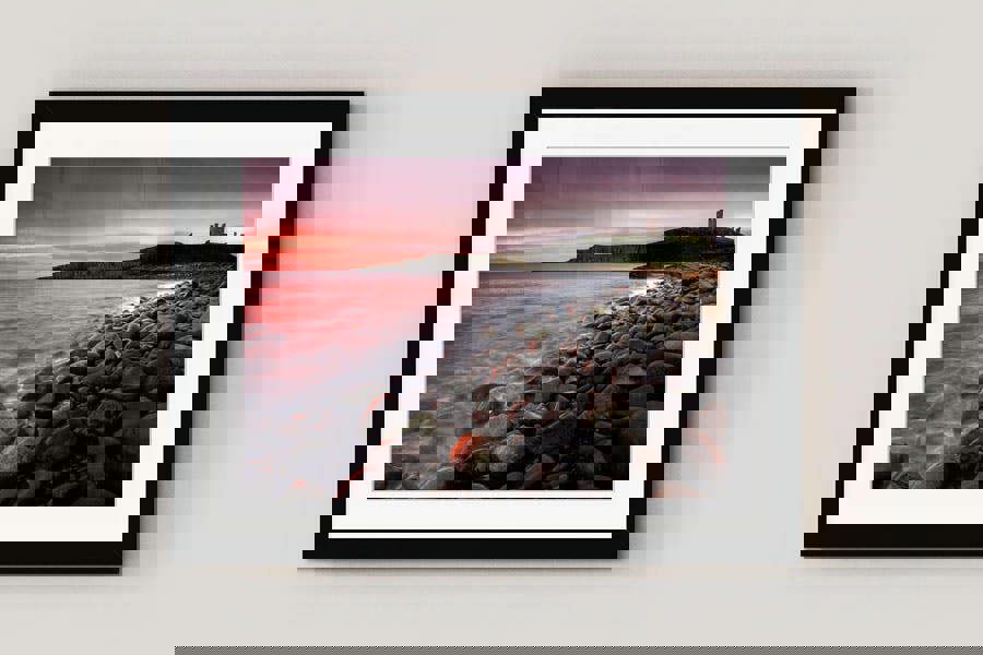 framed coastline art print