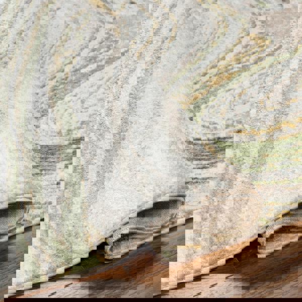 Livabliss San Francisco-Modern Green Grey Yellow Graphic Rug