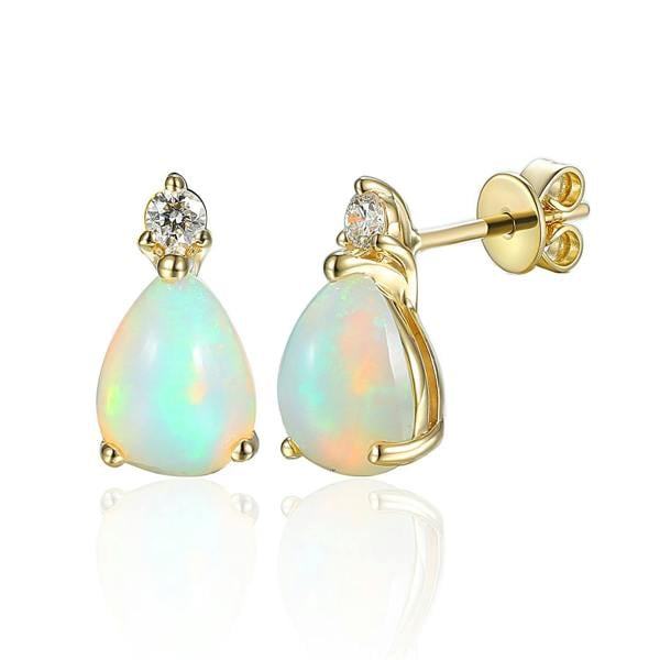 Sarah Layton Pear Shaped Opal Earrings - 18ct Yellow Gold