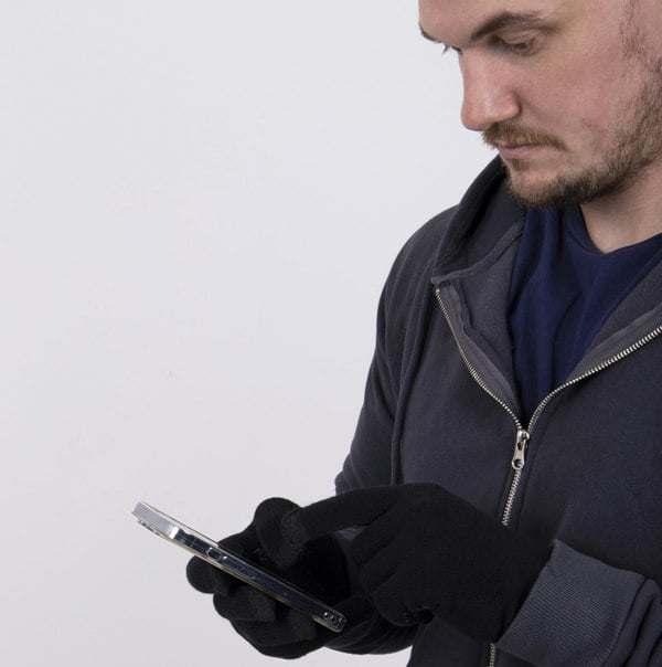 Totes Toasties STRETCH KNITTED Touchscreen Gloves Mens Black