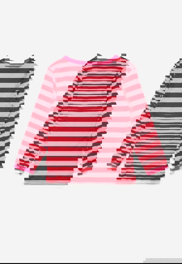 Organic Pink Flower Applique Long - Sleeved T-Shirt - Toby Tiger