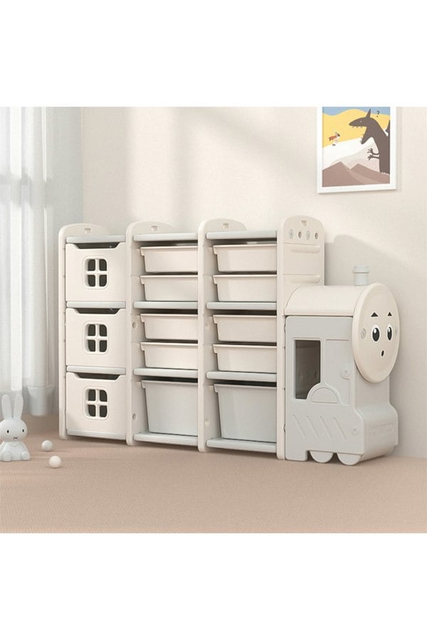 Living and Home Cute Toys Storage Rack for Kids Floor Standing Train