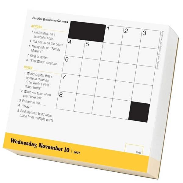 New York Times Mini Crossword Desk Calendar 2027, Desk Calendars, Day To View, Entertainment, Gift