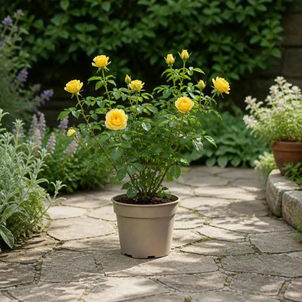 5L Rose Anniversary Wishes Yellow Rose Bush - Beautiful Flowering Garden Plant