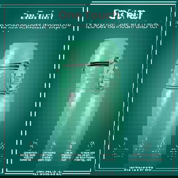 ION8 Leak Proof Slim Water Bottle, Stainless Steel, Teal, 600ml (20oz)