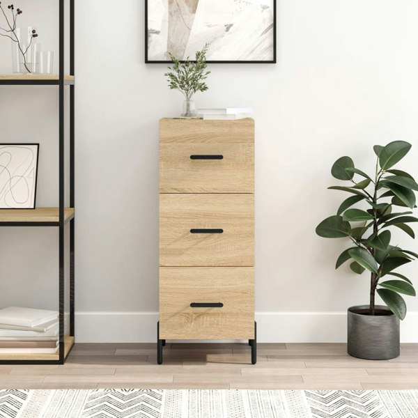 Berkfield Sideboard Sonoma Oak 34.5x34x90 cm Engineered Wood
