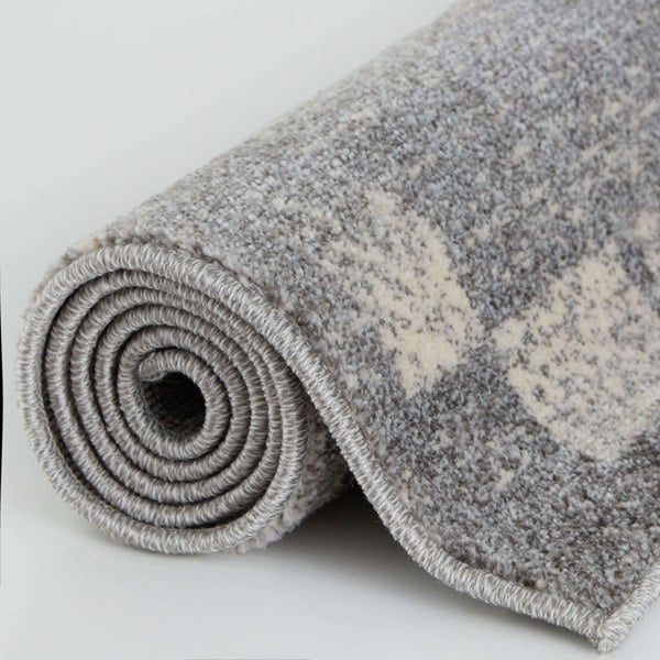 Modern Living Room Rug Bordered Grey Cream | The Rugs