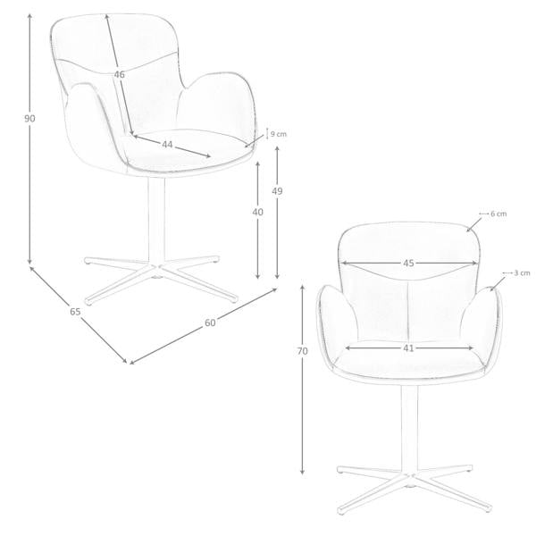 Angel Cerdá Swivel Chair in Chocolate Brown Leatherette 4205