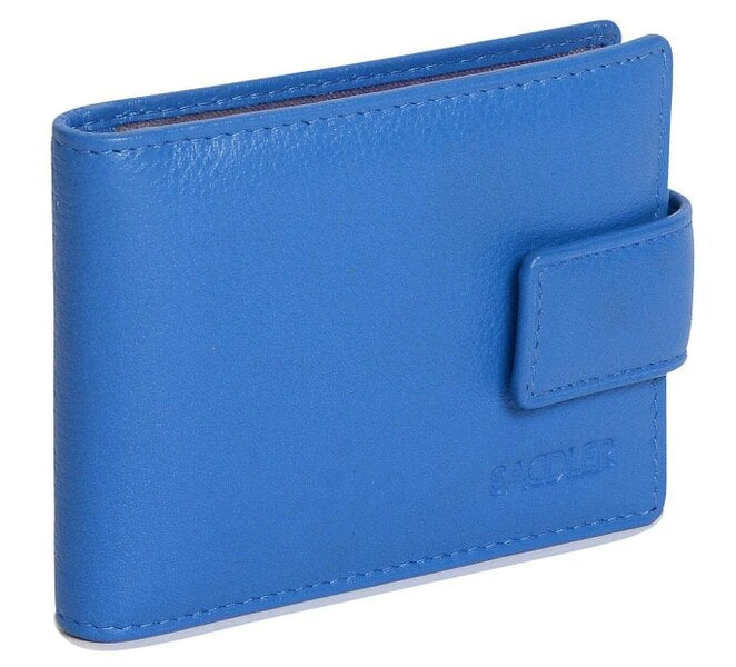 SADDLER Robyn Compact Leather Card Wallet – Handmade by Saddler | RFID Protected & Gift Boxed - Electric Blue