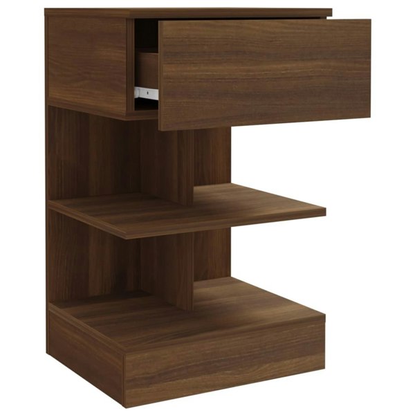 Berkfield Bedside Cabinet Brown Oak 40x35x65 cm Engineered Wood