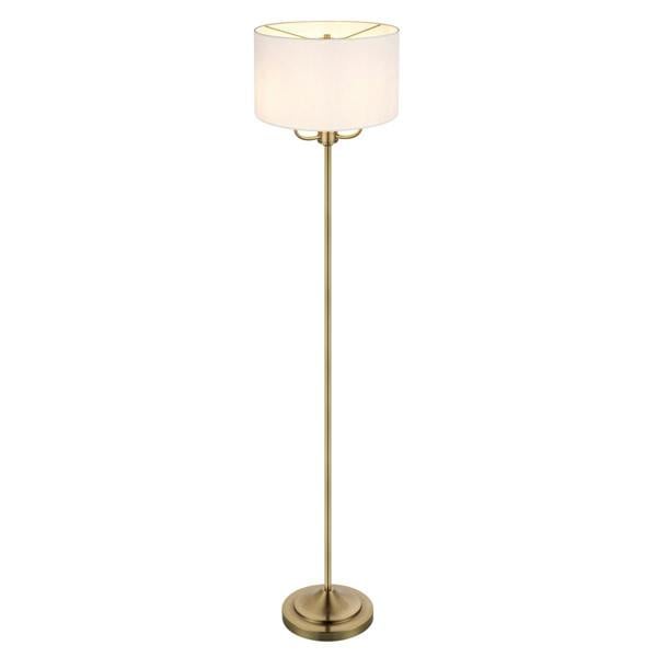 COSYLYTE Winston 3 Light Classic Floor Lamp - Brass