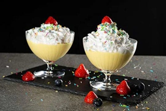 Diamante Glass Dessert Bowls 'Mirage' - Set of 2