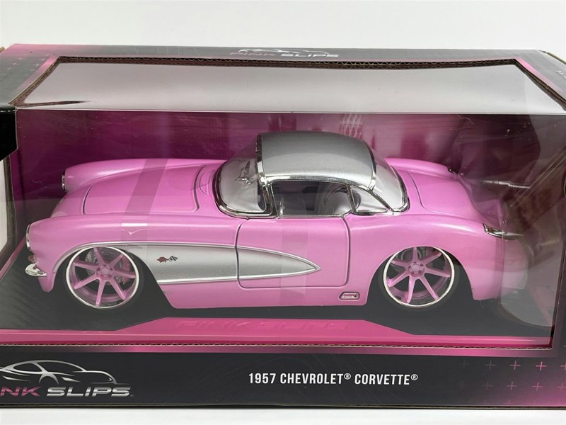 Jada 1957 Chevrolet Corvette Pink 1:24 Scale Pink Slips Jada 253293018