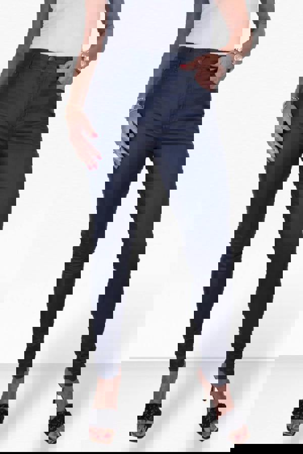 Paulo Due Womens Skinny Coated Leather Look Jeans