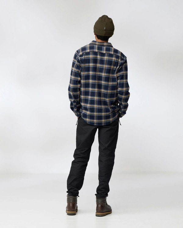 Fjallraven Ovik Heavy Flannel Mens Shirt - Dark Navy-Buckwheat Brown 555-232