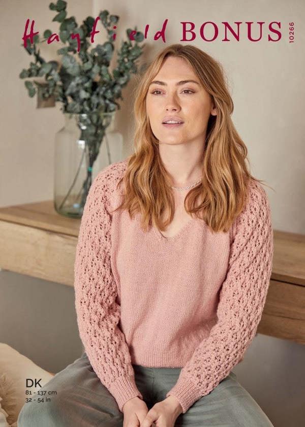 Hayfield Bonus DK Knitting Pattern 10266, Sweaters for Women, 32 - 54 Inches