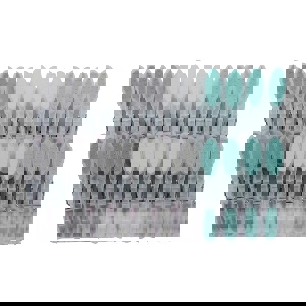 JVL Plastic Peg Basket, Grey with 48 Soft Grip Plastic Pegs, Aqua