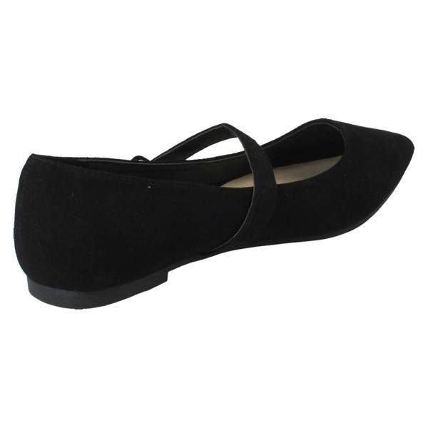 Savannah Ladies Savannah Pointed Toe Buckle Fastening Flat Smart Shoes F80586