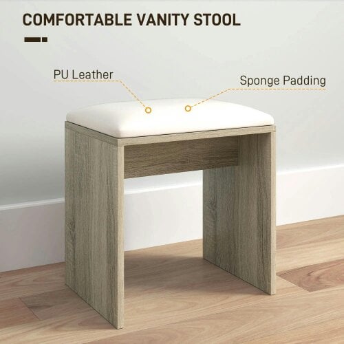 Wyld Haus Marini Wood Effect Dressing Table And Stool Set With Storage