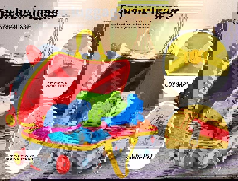 Dekko 17'' Ride On Suitcase Kids Travel Luggage on Wheel Heavy Duty Lightweight