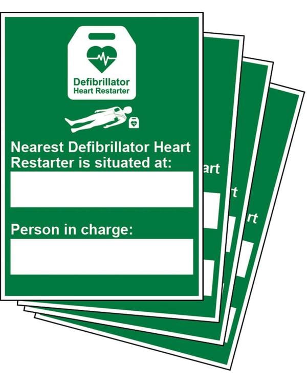 Nearest Defibrillator Sign Rigid Plastic - Hi-Vis Trousers