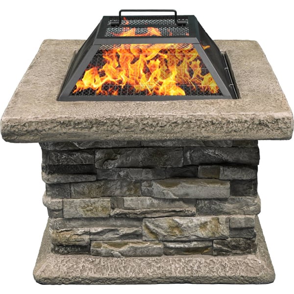 Centurion Supports Fireology VIETRI Majestic Garden and Patio Heater Fire Pit and Barbecue with Eco-Stone Finish