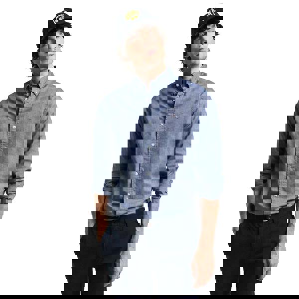 Gant Mens Oxford Slim Long-Sleeved Shirt - Blue - 