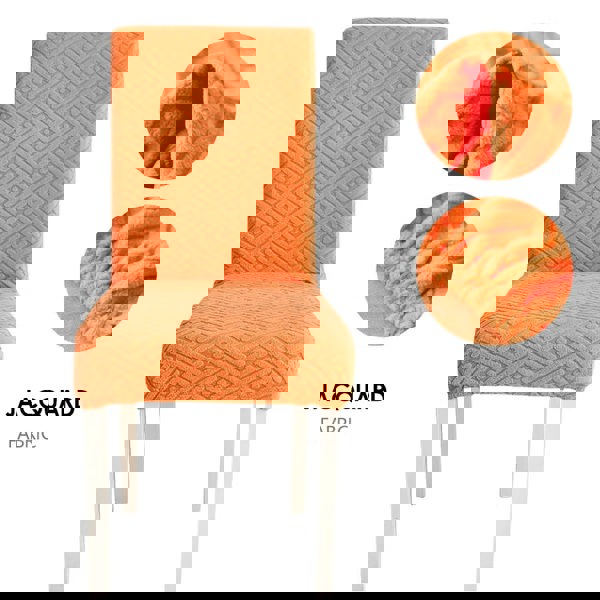 Anyseat Chair Cover Orange Puzzle Design with Anti-Dirt and Elastic Material for Dining Room Kitchen Wedding Hotel Banquet Restaurant