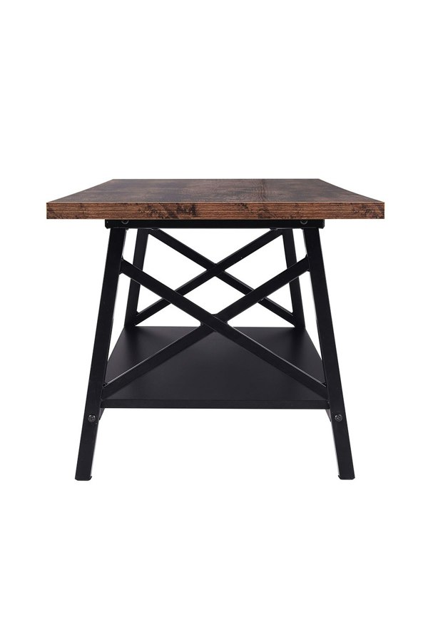 Living and Home 2 Tier Industrial Style Coffee Table with Storage Shelf