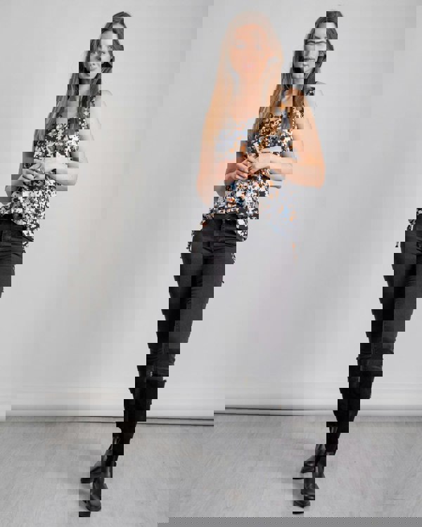 BOSS Cendia Puzzle Pattern Sleeveless Blouse