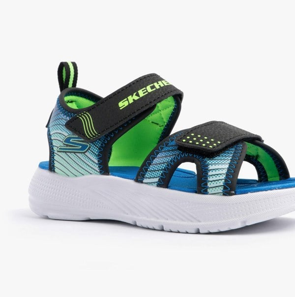 Skechers MICROSPEC - SPLASH Boys Sandals Black/Lime