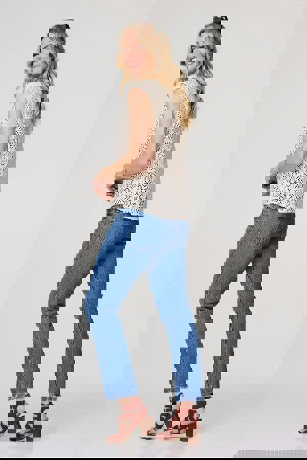 Ivory | Lace Crochet Detail Cap Sleeve Top