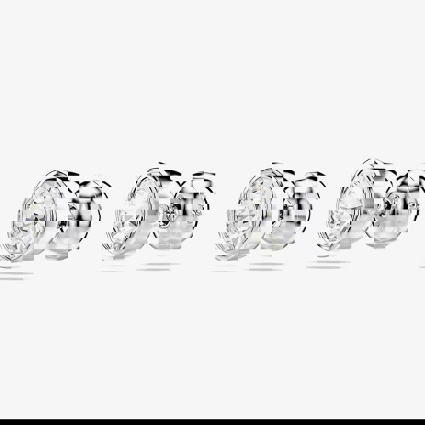 Swarovski Imber Rhodium Plated White Round Stud Earrings 5696073