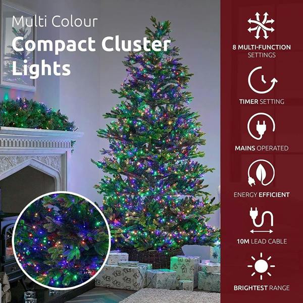 Compact Multicolour Green Cable Christmas String Lights with 8 Effects, Timer and Memory image 9